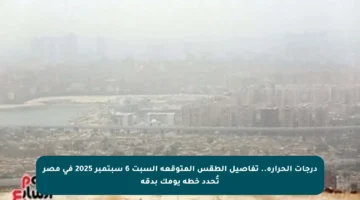 درجات الحرارة.. تفاصيل الطقس المتوقعة السبت 6 سبتمبر 2025 في مصر تُحدد خطة يومك بدقة